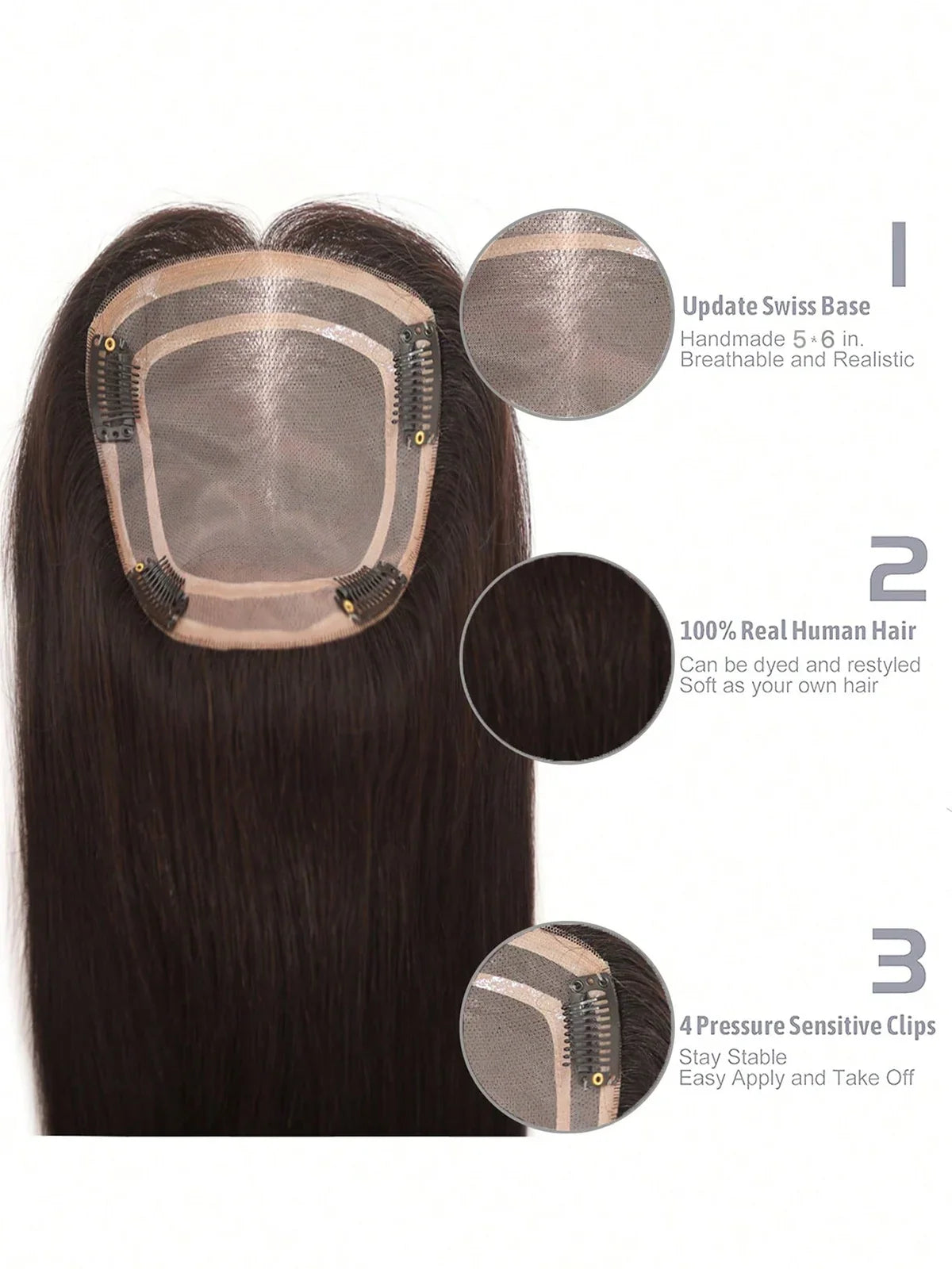 Clip-in hair topper